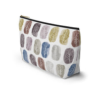Watercolor Leaf Stamp Accessory Pouch w T-bottom in Purple